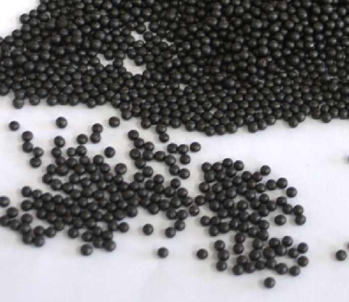 Close-up of industrial steel shot abrasive media Close-up of industrial steel shot abrasive media